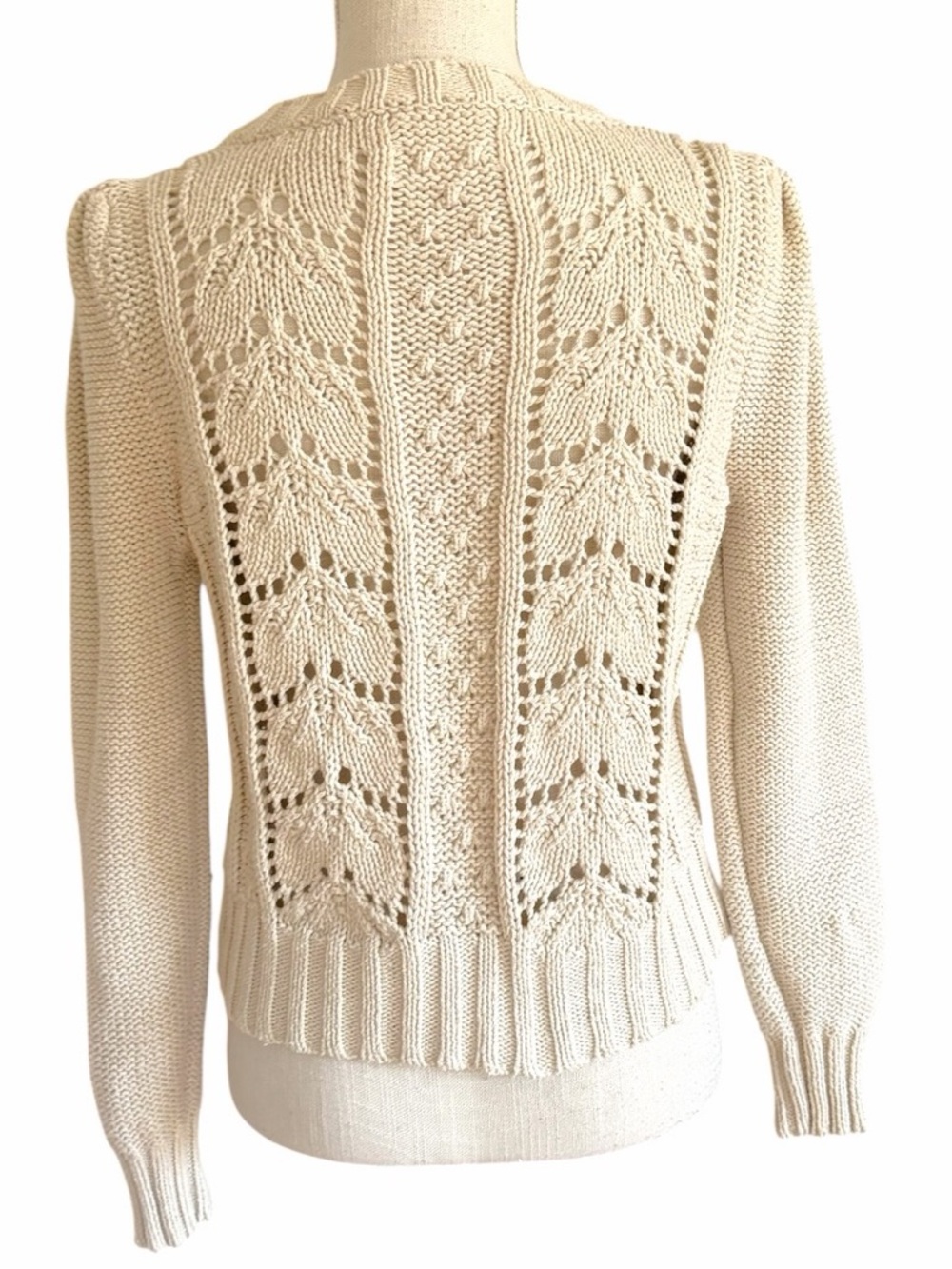 Lucky Brand Ivory Floral Embroidered Knit Cardigan Size M - Picture 8 of 12
